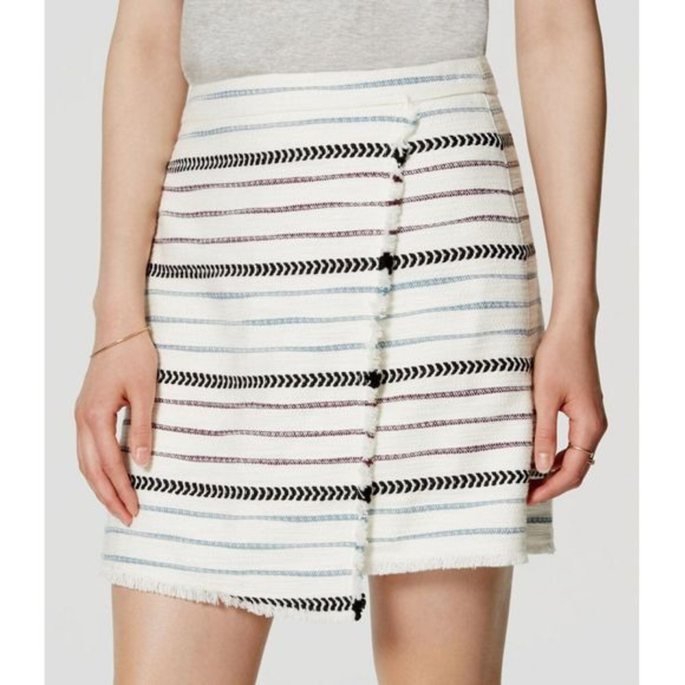 Ann Taylor Loft Striped Fringe Skirt
